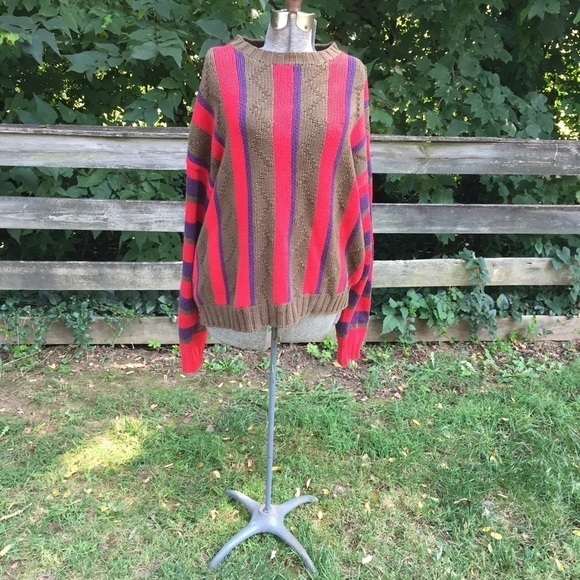 Tommy Hilfiger Striped Handknitted Sweater Men’s Large - Picture 2 of 7